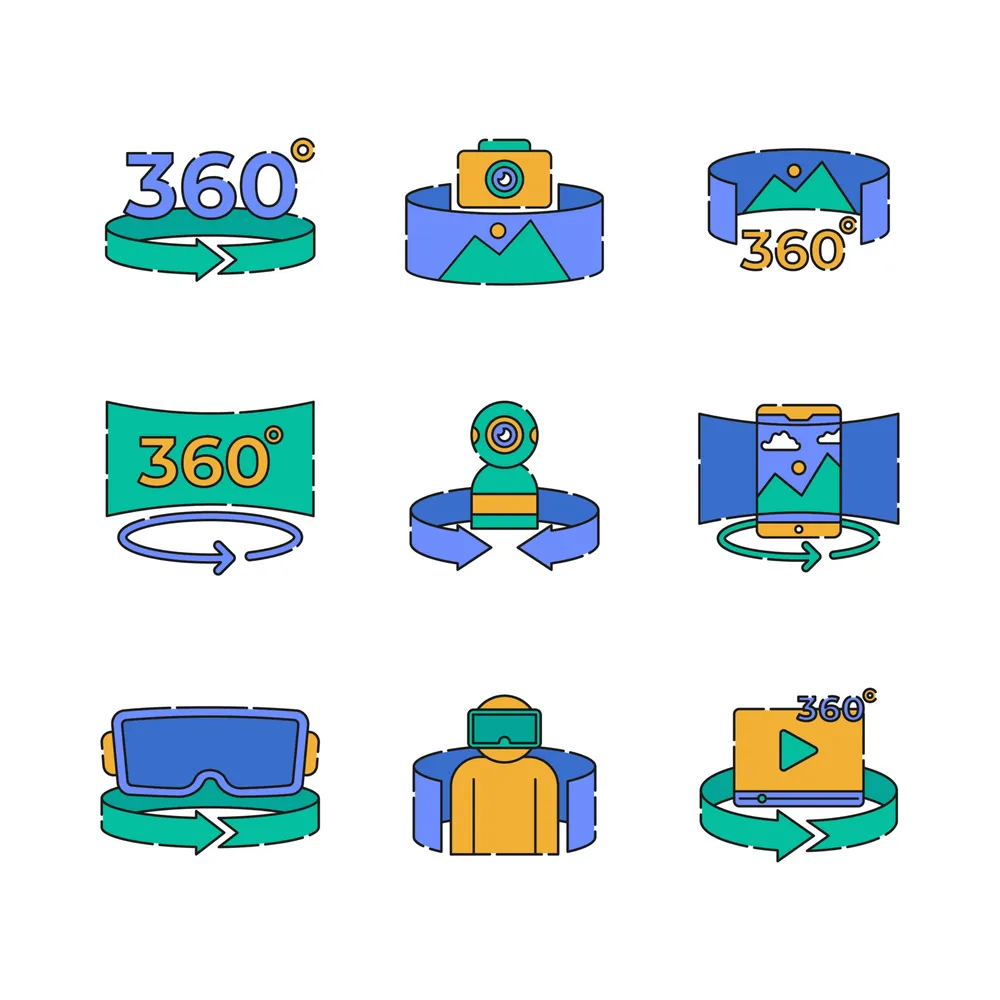 Virtual Reality Technology Icon Set