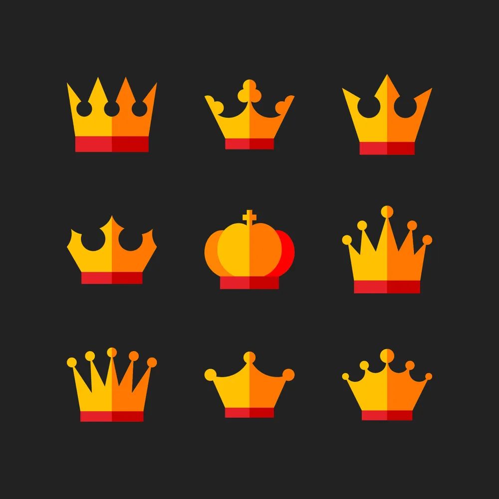 Crown Flat Color Icon Collection