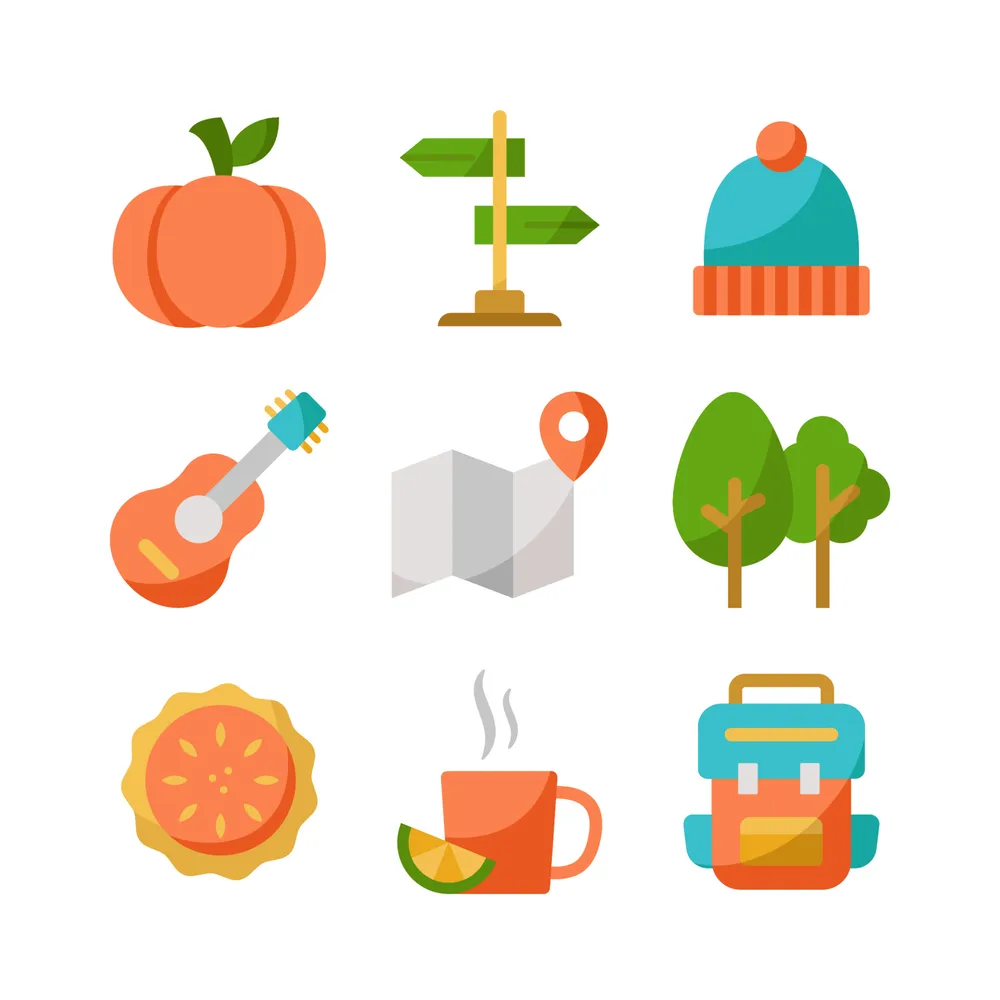 Fall Outdoor Activity Icons Set