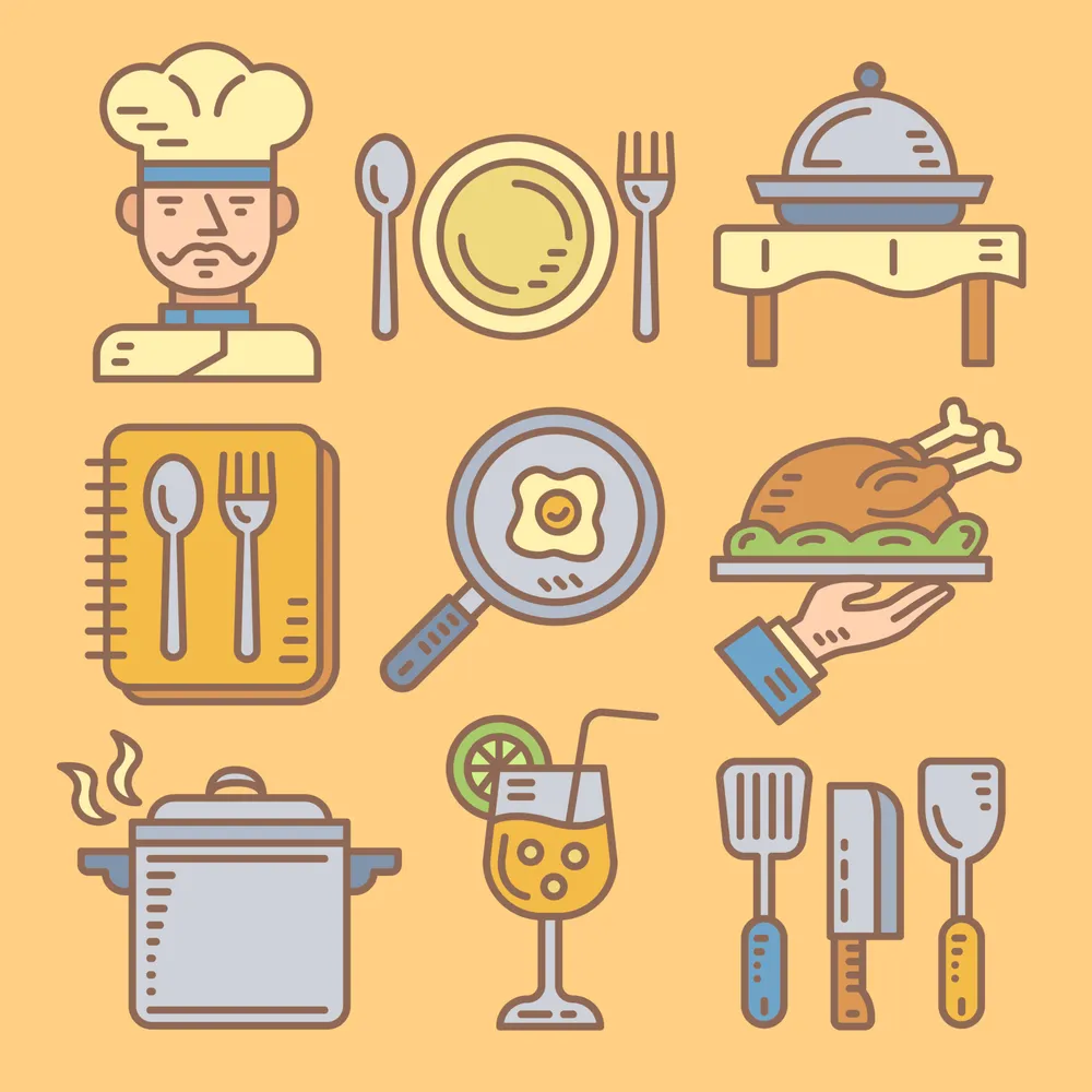 Set of Icon Chef Caterer