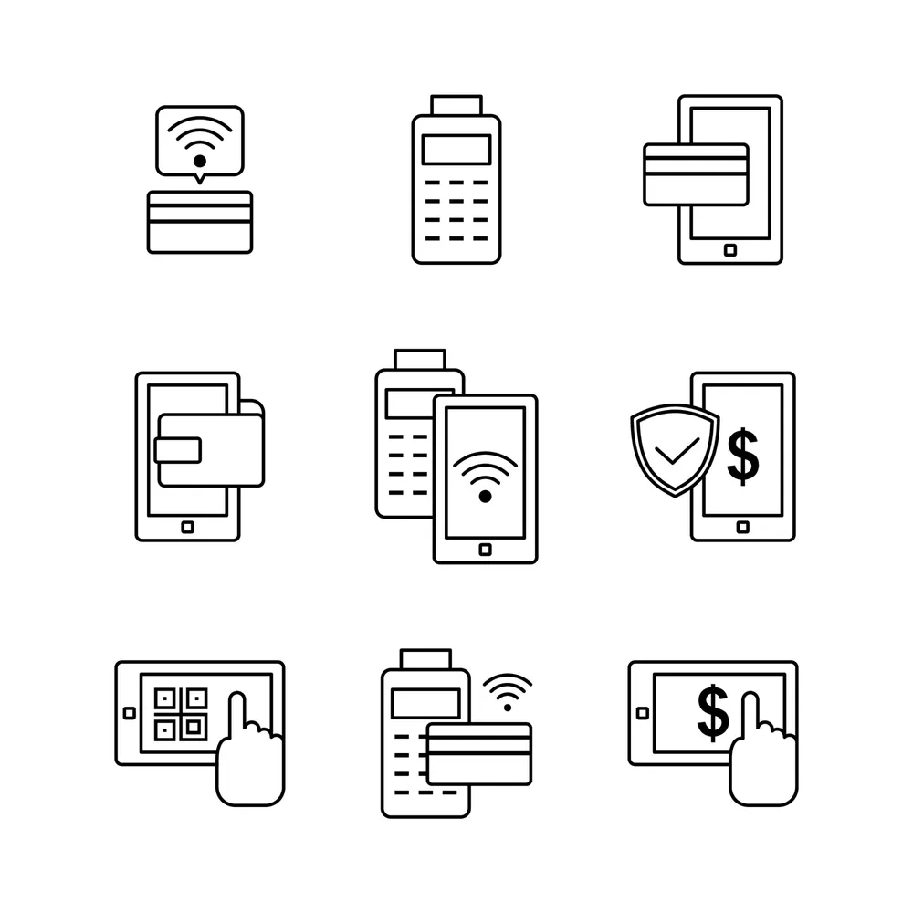 QR Tap Pay Icon Set