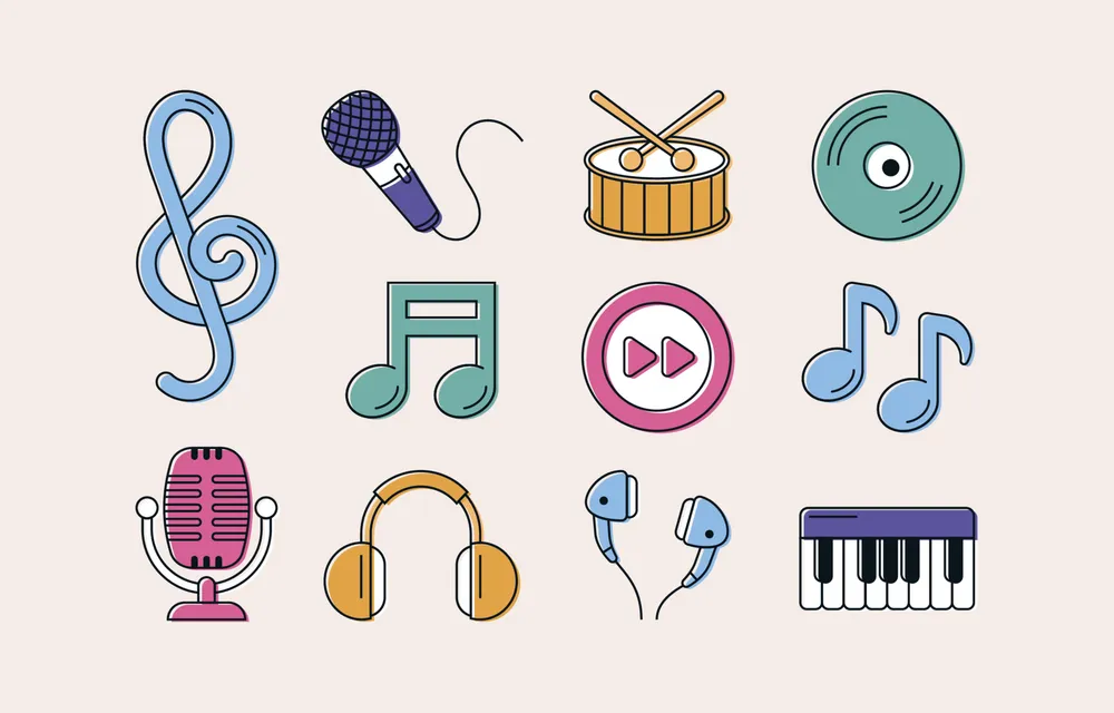 Flat Music Festivity Icon Collection