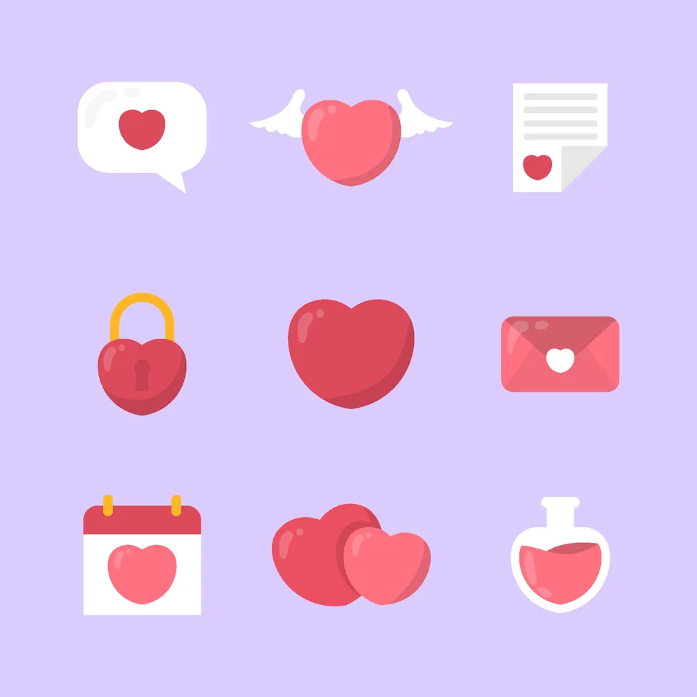 Valentines Day Heart Icon Collection