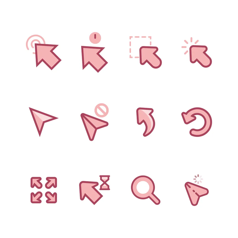 Set of Arrow Cursor Icon