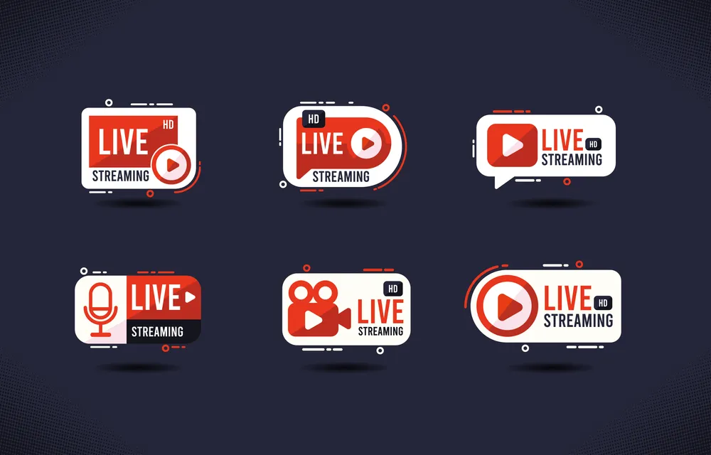 Red And White Live Icon Badge