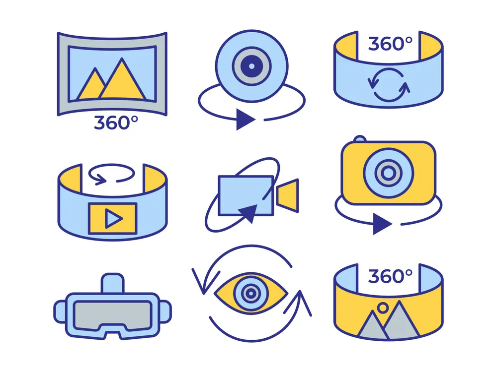 Set of 360 Technology Flat Icon