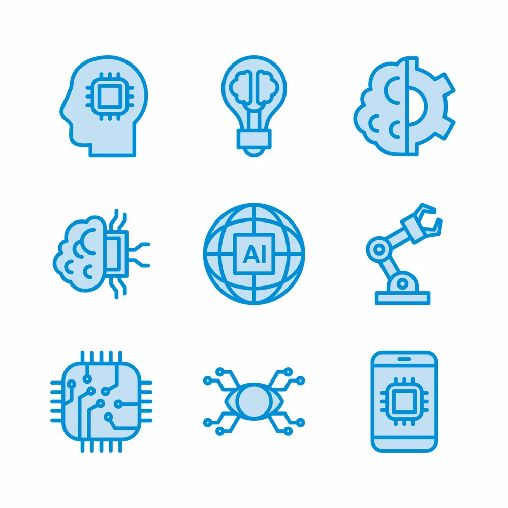 Artificial Intelegence Stroke Line Icon Collection