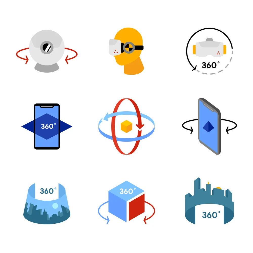 Set of 360 Degree Technologies Icons Set