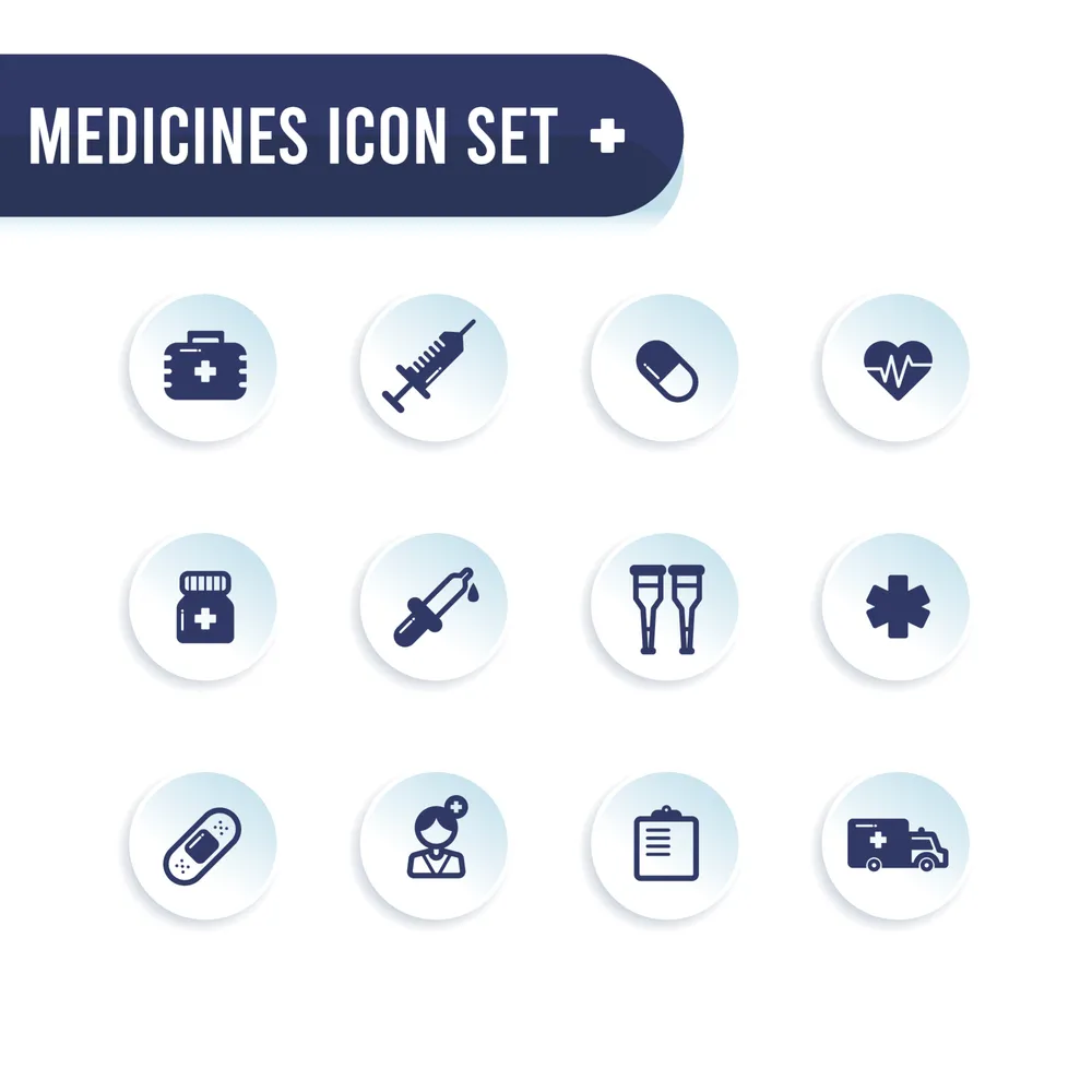 Flat Medical and Healthcare Icon Set