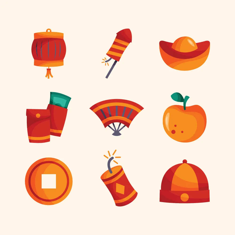Chinese New Year Cute Doodle Icon Collection