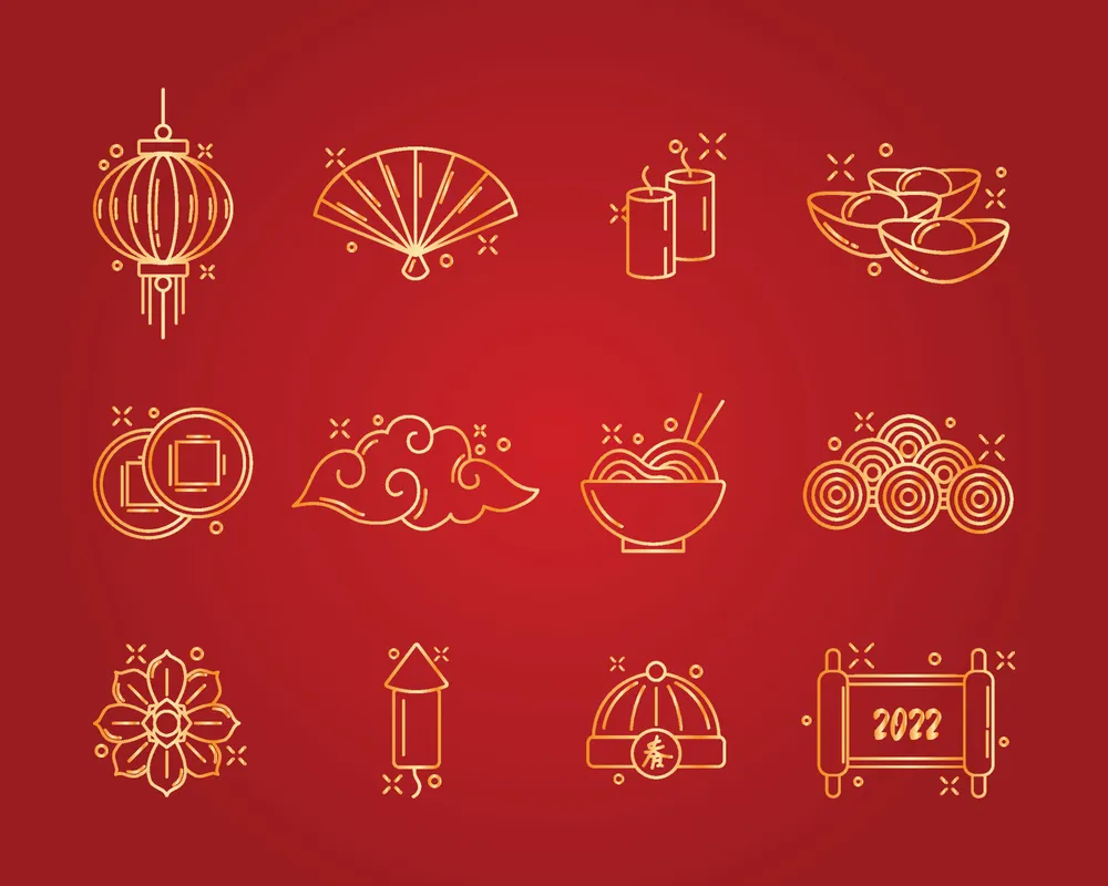 Gong Xi Fa Cai Festival Icons