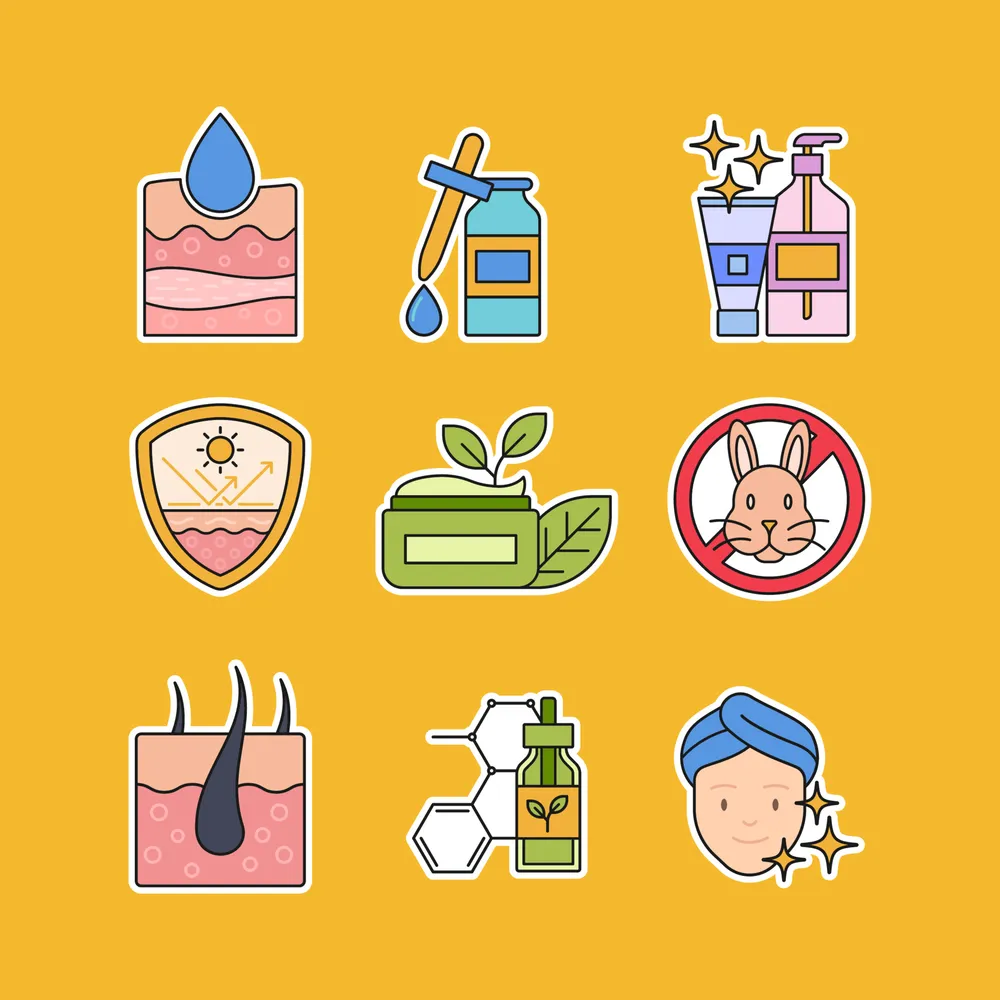 Beauty Skin Care Laboratory Icon Set