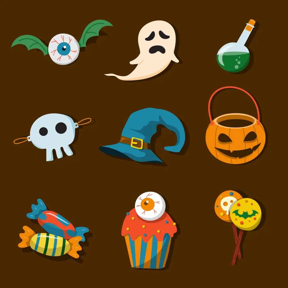 Handrawn Trick or Treat Icon Collection