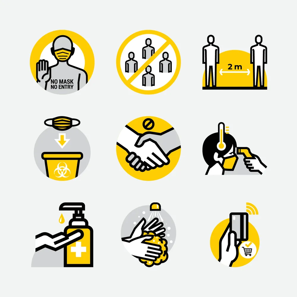 New Normal Protocol Public Sign Icons