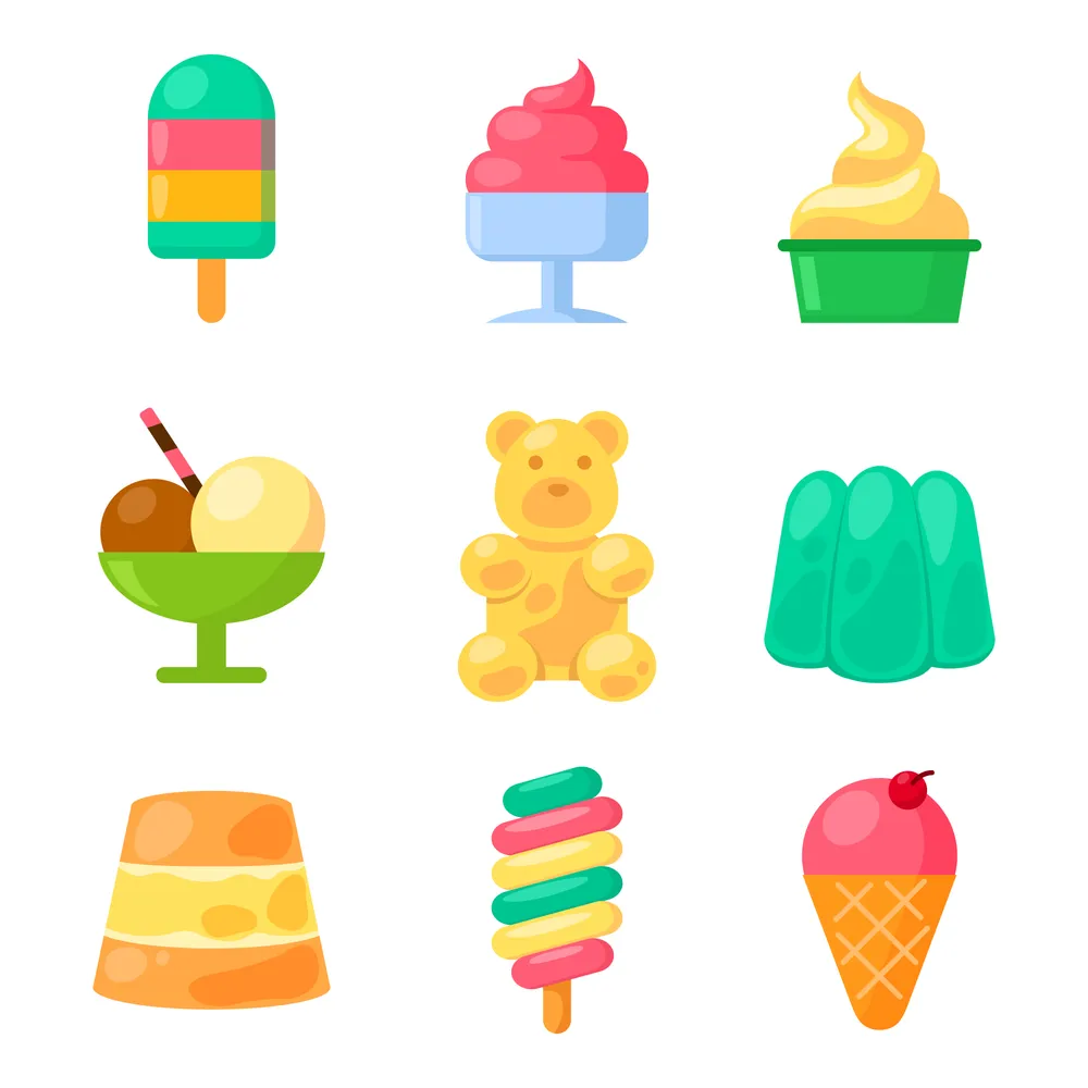 Assorted Icons of Summer Sweet Food
