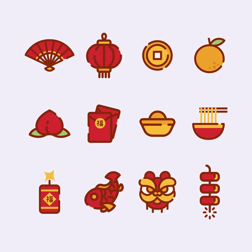 Set of Cute Chinese New Year Icon