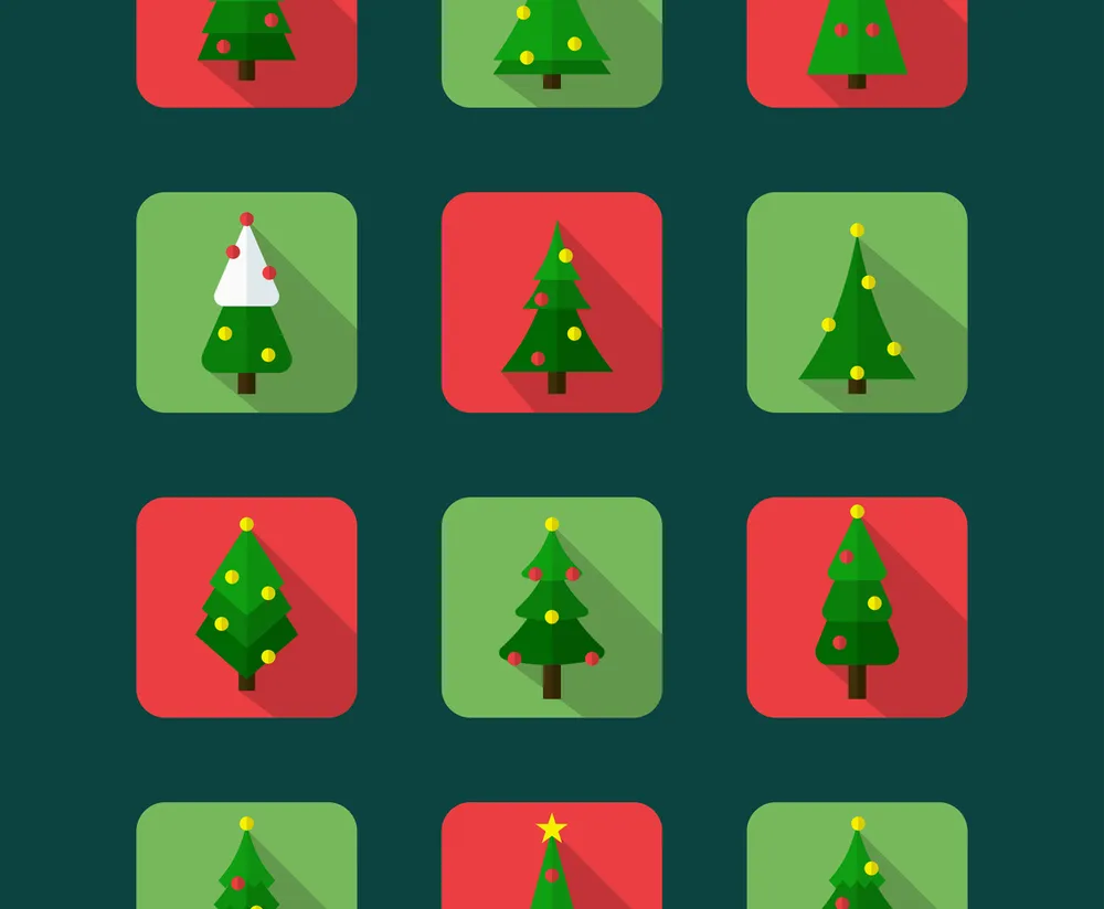 Simple and Cute Christmas Trees Icons