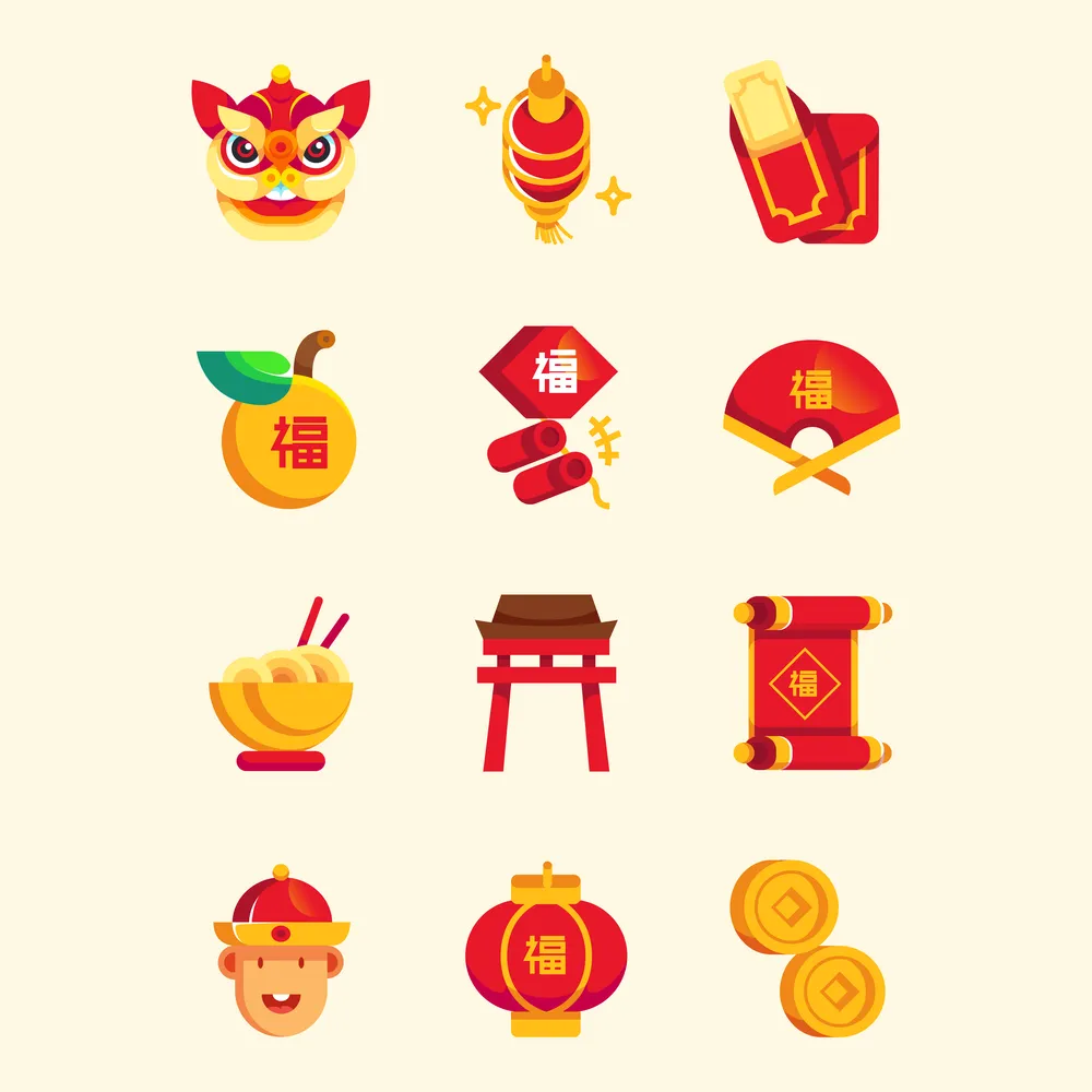 Festive of Chinese New Year Icon Collection