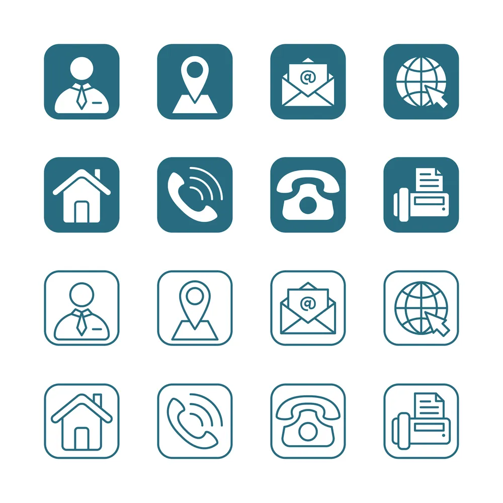 Simple General Icon Contact Set for Bussiness Card