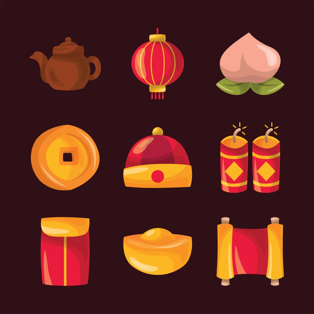 Chinese New Year Cute Doodle Icon Element Collection