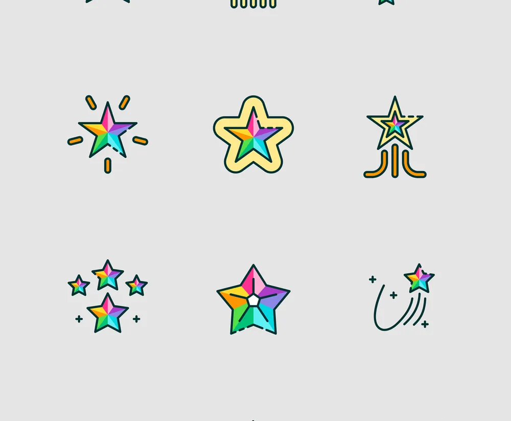 Collection of Rainbow Stars