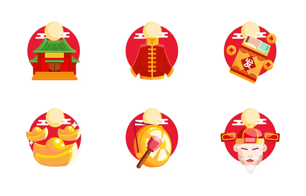 Set Of Festivity Icons of Chinese New Year