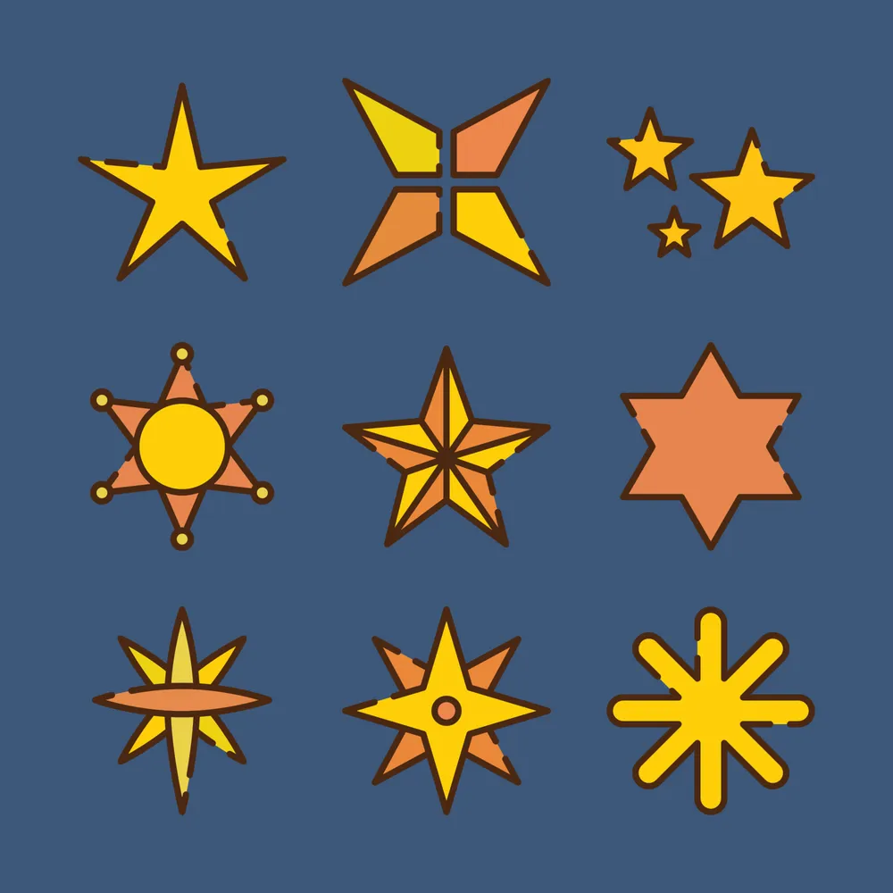Beautiful Gold Stars