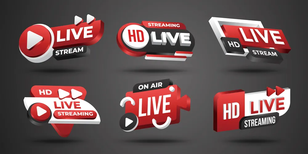 Set of 3D Live Streaming Badges