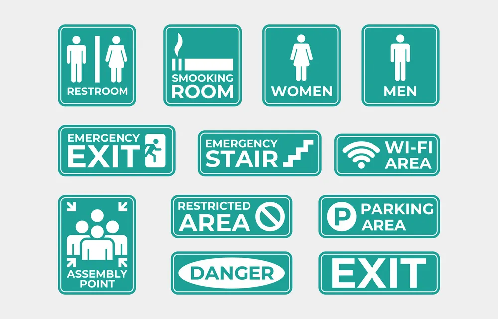 Signage Information Labels Collection