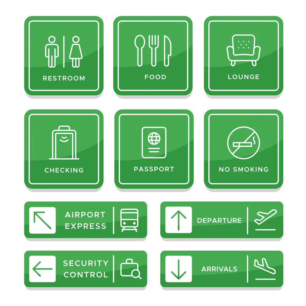 Airport Signage Vector Collection