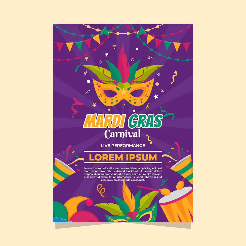 Mardi Gras Masquerade Party Poster