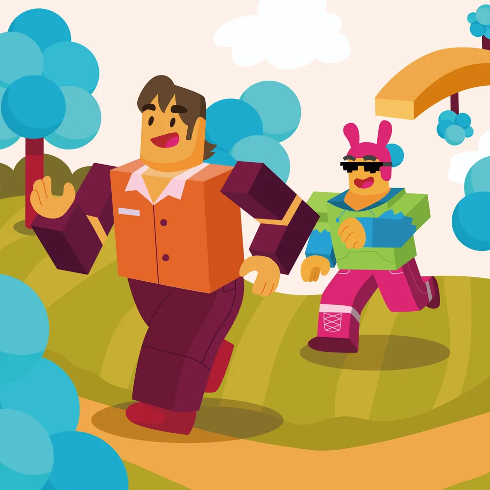 Cube Avatar Character Playing in Game Universe
