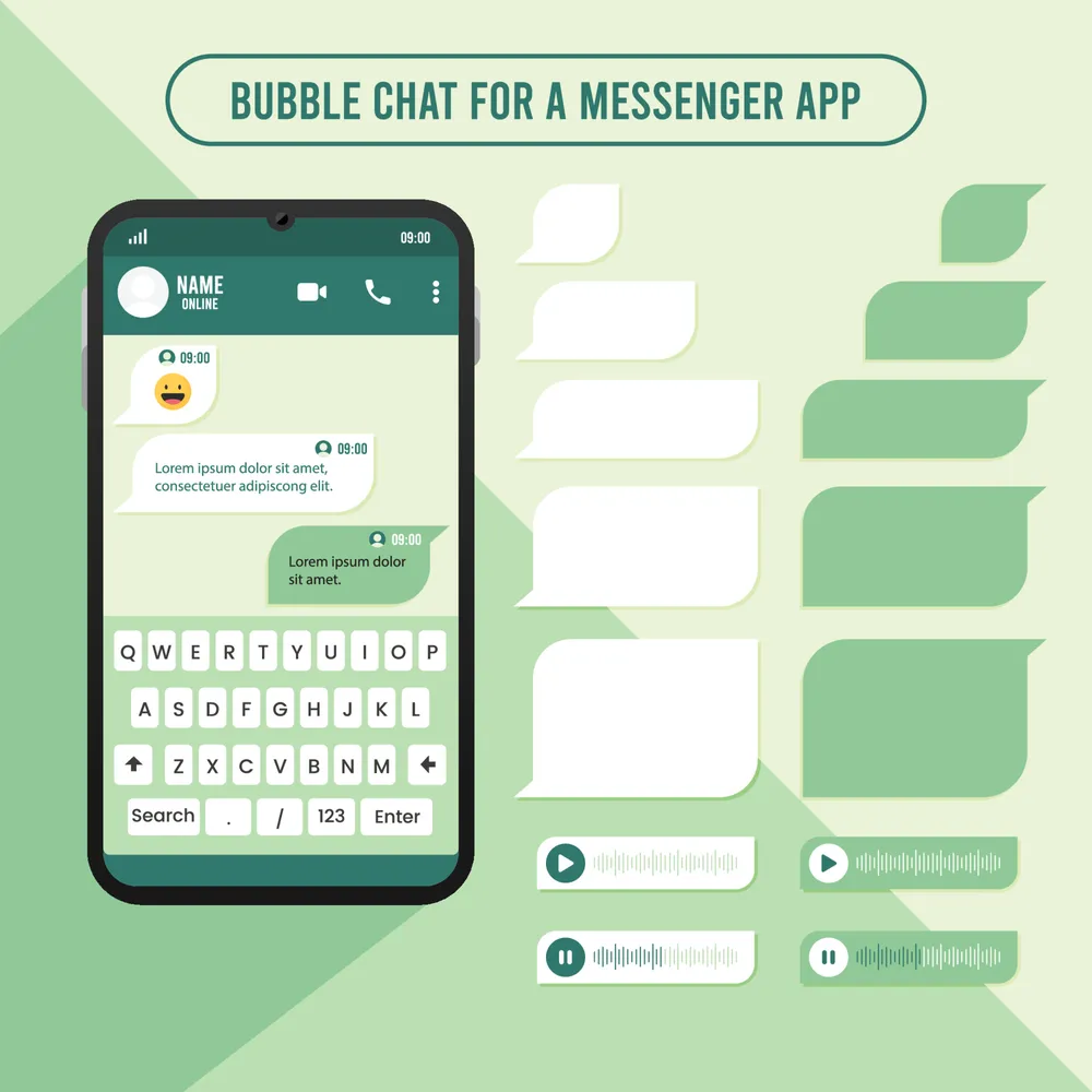 Flat Bubble Chat Messenger App