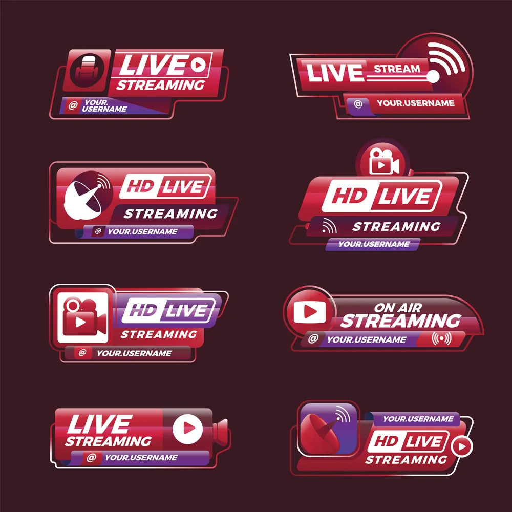 Red Modern Gradient Live On Air Streaming Label