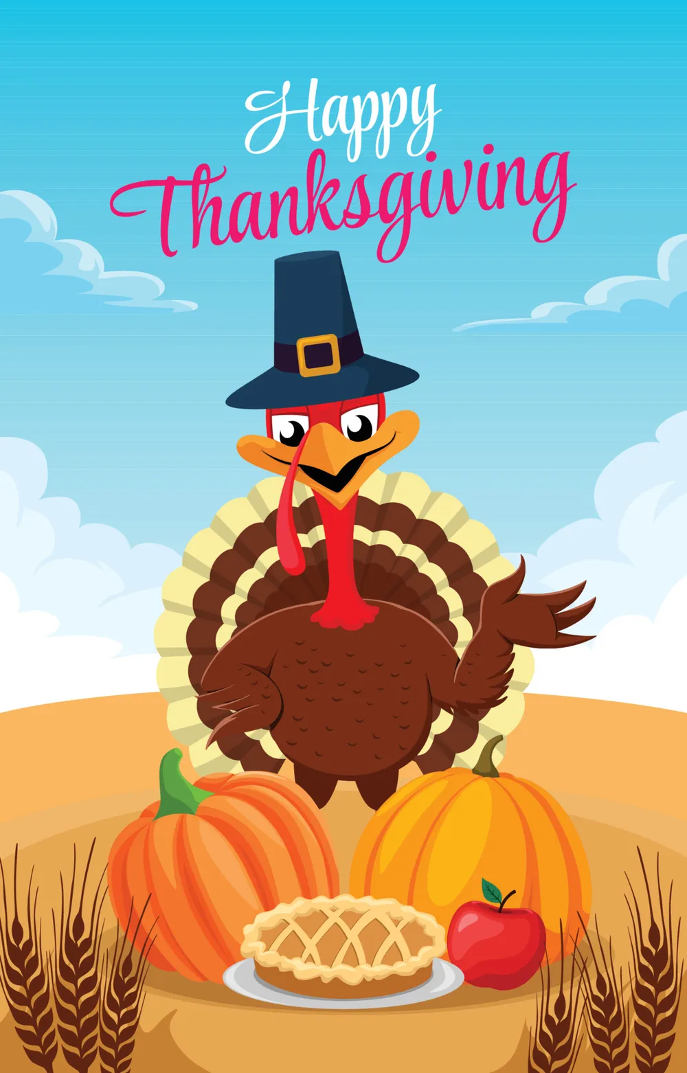 Turkey Celebrate Thanksgiving Day Design Concept