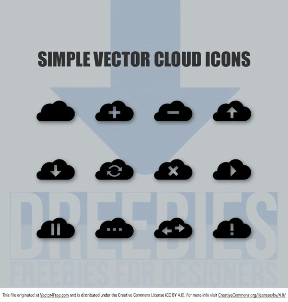 Simple Vector Cloud Icons
