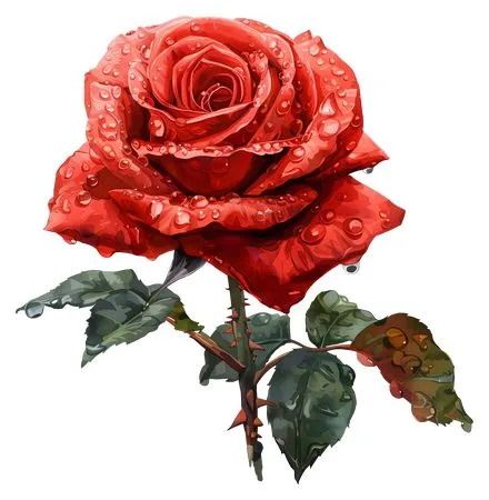 ���޺�ɫõ�廨��ˮ��PNG���ͼ