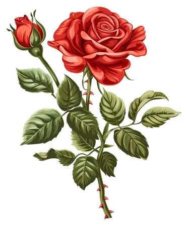 ���ź�ɫõ�廨�ͻ��ٲ廭PNG���ͼ