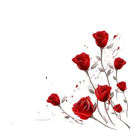 ���ź�ɫõ�廨�ͻ���PNG���ͼ