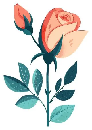 ������ͨõ�廨��Ҷ��PNG���ͼ