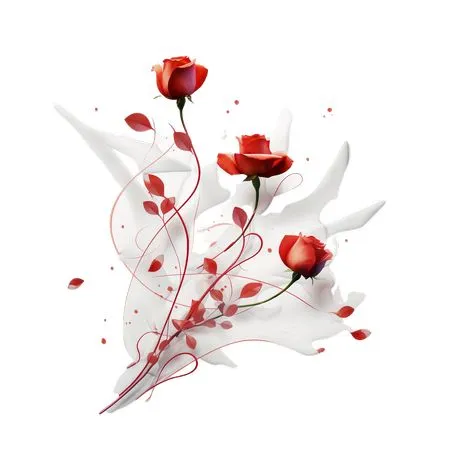 ���ź�ɫõ�廨�����������廭PNG���ͼ