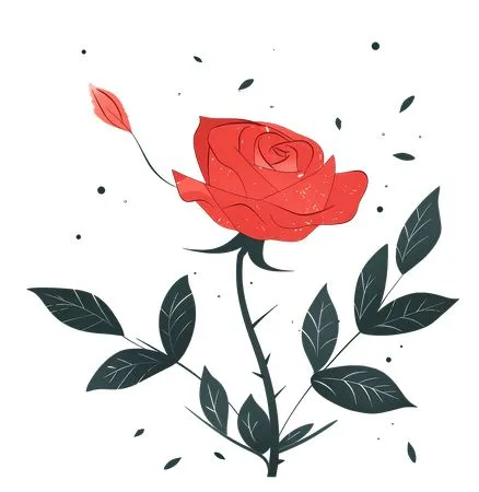 ��ɫõ�廨��Ҷ��PNG���ͼ