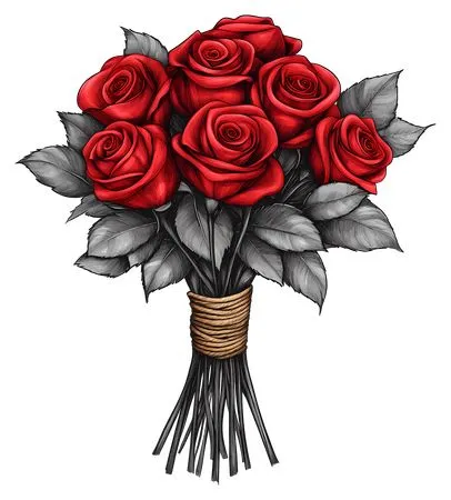 ��ɫõ�廨�ͺ�ҶPNG���ͼ