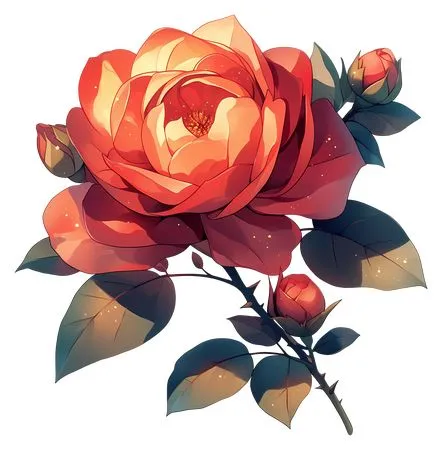 ��ɫõ�廨��Ҷ��PNG���ͼ