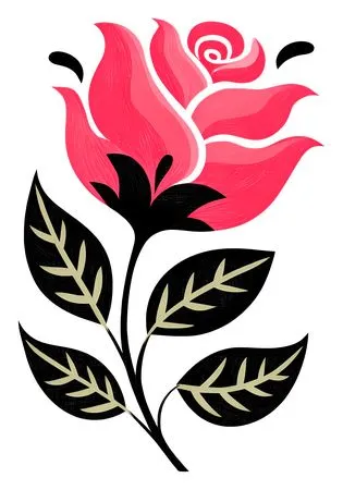 ��ɫõ�廨��Ҷ��PNG���ͼ