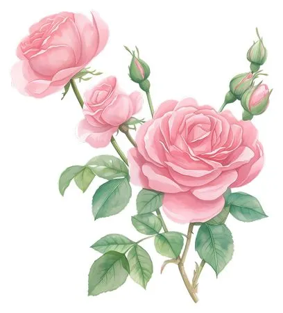 ��ɫõ�廨����ҶPNG���ͼ