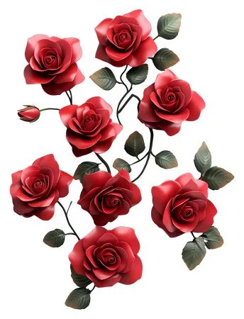 ������ɫõ�廨�ͻ���Ҷ��PNG���ͼ