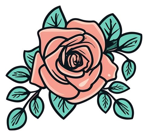 ���ŷ�ɫõ�廨����ҶPNG���ͼ