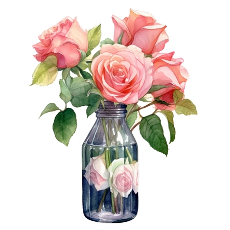 ��ƿ������ɫõ�廨PNG���ͼ