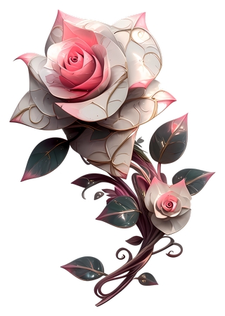 ��Ҷ�ӷ�ɫõ�廨PNG���ͼ